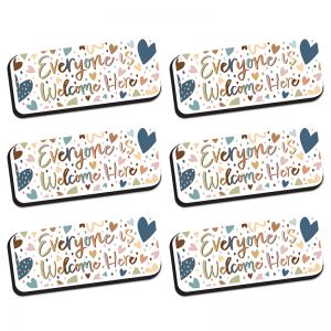 Magnetic Whiteboard Eraser, Everyone is Welcome, Pack of 6