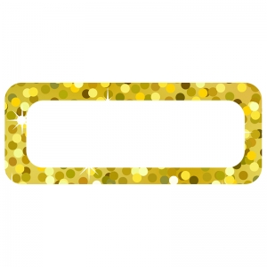 (3 PK) DIE CUT MAGNETS GOLD SPARKLE  NAME PLATES