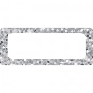 (3 PK) DIE CUT MAGNETS SILVER  SPARKLE NAMEPLATES