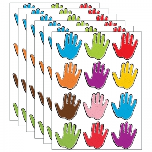 Die-Cut Magnetic Colorful Scribble Handprints, 12 Per Pack, 6 Packs