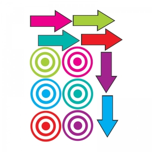 Die-Cut Magnetic Colorful Targets & Arrows, 12 Pieces Per Pack, 6 Packs
