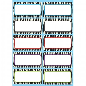 (6 PK) DIE CUT MAGNETS ZEBRA  NAMEPLATES