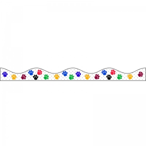 Magnetic Border, Multi-Colored Paws, 12' Per Pack, 6 Packs