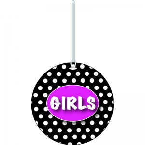 (6 EA) B W DOTS GIRLS HALL PASS   