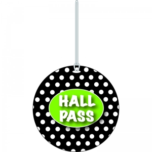 (6 EA) B W DOTS HALL PASS   