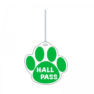 (6 EA) GREEN PAW HALL PASS 4 X 4   