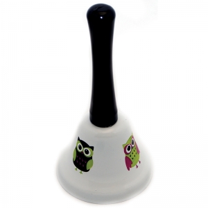 Hand Bell White Owls, Pack of 3