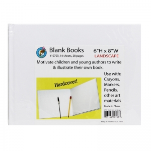 Hardcover Blank Book, 8" x 6" Landscape, White