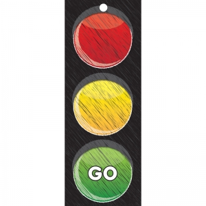 Stop/Go Traffic Light Laminated Card, 9" x 3.5", Pack of 12