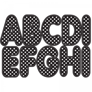 (3 PK) BLACK POLKA DOT 2-3/4IN  DESIGNER MAGNETIC LETTERS