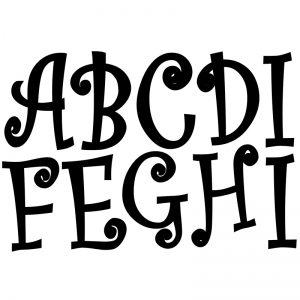(3 PK) BLACK CURLY 2-3/4IN DESIGNER  MAGNETIC LETTERS