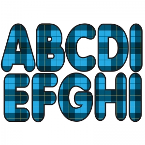 2.75IN BLUE PLAID DESIGNER MAGNETIC  LETTERS