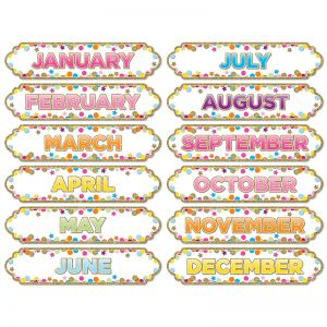 Magnetic Die-Cut Timesavers & Labels, Confetti Months of the Year