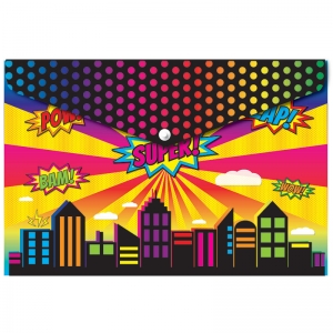 Smart Poly Folder, 13" x 9.5", Super City, Pack of 6