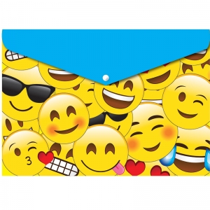 Smart Poly Folder, 13" x 9.5", Emojis, Pack of 6