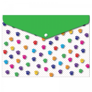 Smart Poly Folder, 13" x 9.5", Color Paws, Pack of 6
