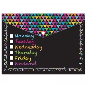 Smart Poly Folder, 13" x 9.5", Chalk Days of the Week, Pack of 6