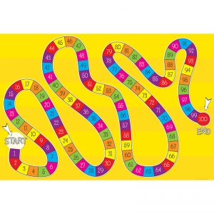 Smart Poly 1-100 Numbered Game Board Chart, Dry-Erase Surface, 13" x 19"