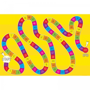 Smart Poly 1-100 Numbered Game Board Chart, Dry-Erase Surface, 13" x 19", Pack of 10