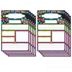 Smart Poly Chart, 13" x 19", Word of the Week, w/Grommet, Pack of 10