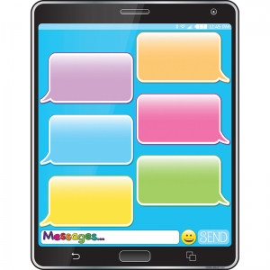 Smart Poly Cell Phone Emoji Chart, Dry-Erase Surface, 17" x 22"
