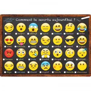 Chart French Emoji How You Feeling Dry-erase Surface
