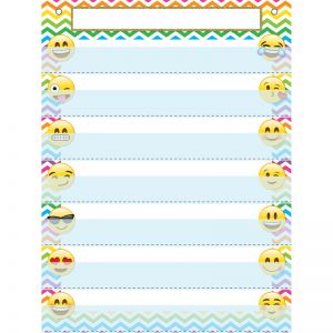 Smart Poly Pocket Chart, 18" x 24", 7 Pockets & 2 Grommets, Emoji, Pack of 5
