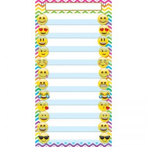 Smart Poly Pocket Chart, 13" x 25", 10 Pockets & 2 Grommets, Emoji, Pack of 5
