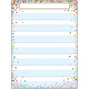 Smart Poly Pocket Chart, 18" x 24", 7 Pockets & 2 Grommets, Confetti, Pack of 5