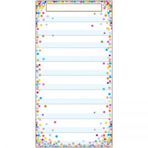 Smart Poly Pocket Chart, 13" x 25", 10 Pockets & 2 Grommets, Confetti, Pack of 5