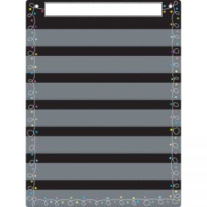 Smart Poly Pocket Chart, 18" x 24", 7 Pockets & 2 Grommets, Chalk Loops, Pack of 5
