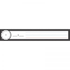 Pocket Chart Inserts, Scheduling/Sentence Strip Cards, 2" x 12", B&W Polka Dots, Pack of 12