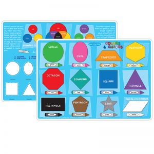 COLORS&HAPES LEARNING MAT 2 SIDED WRITE ON WIPE OFF