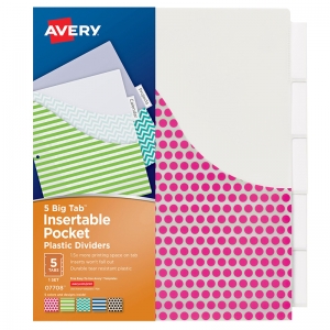 (6 PK) AVERY BIG TAB 5 TAB POCKET