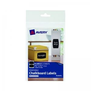 Removable Chalkboard Labels, Rectangle, 3 3/4" x 2 1/2", 8 Per Pack, 3 Packs