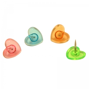 (12 PK) FANCY PUSH PINS HEARTS  