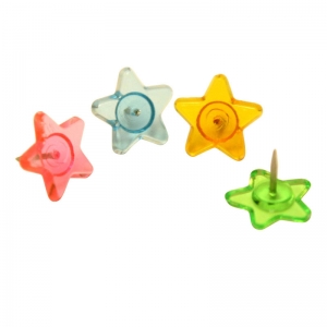 Fancy Push Pins, Stars, 16 Per Pack, 12 Packs
