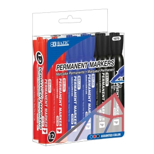(3 PK) 12CT PERM MARKERS ASST COLOR 