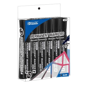 (3 PK) 12CT BLACK PERMANENT MARKERS 