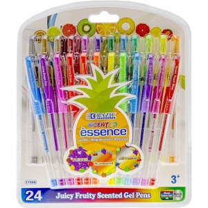 24 Scented Essence Gel Pen W/ Cushion Grip