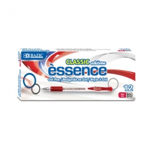 Essence Gel Pen with Cushion Grip, Red, Box of 12
