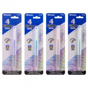 4-Color Fashion Pen with Cushion Grip, Assorted Barrel Color, 1 Pen