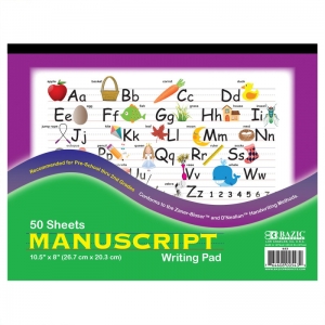 Manuscript Writing Pad, 10.5" x 8", 50 Sheets
