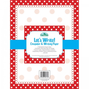 Red & White Dot Computer Paper, 8.5" x 11", 50 Sheets