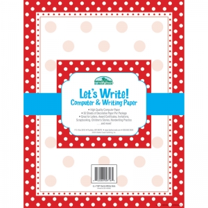 (4 PK) RED & WHITE DOT COMPUTER  PAPER 50CT PER PK