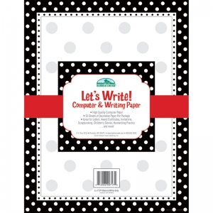 (4 PK) BLACK & WHITE DOT COMPUTER  PAPER 50CT PER PK