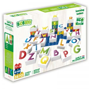 BiOBUDDi Learning Letters - Biobased Recyclable Building Blocks, 36 Pieces