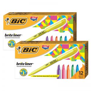 (2 Pk) 12/pk Asst Chisel Highlight Bic