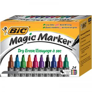 Intensity Advanced Dry Erase Marker, Tank Style, Chisel Tip, Assorted Colors, Pack of 24