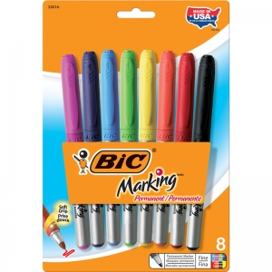 Marking Permanent Marker, Fine Point, Assorted Colors, Pack of 8